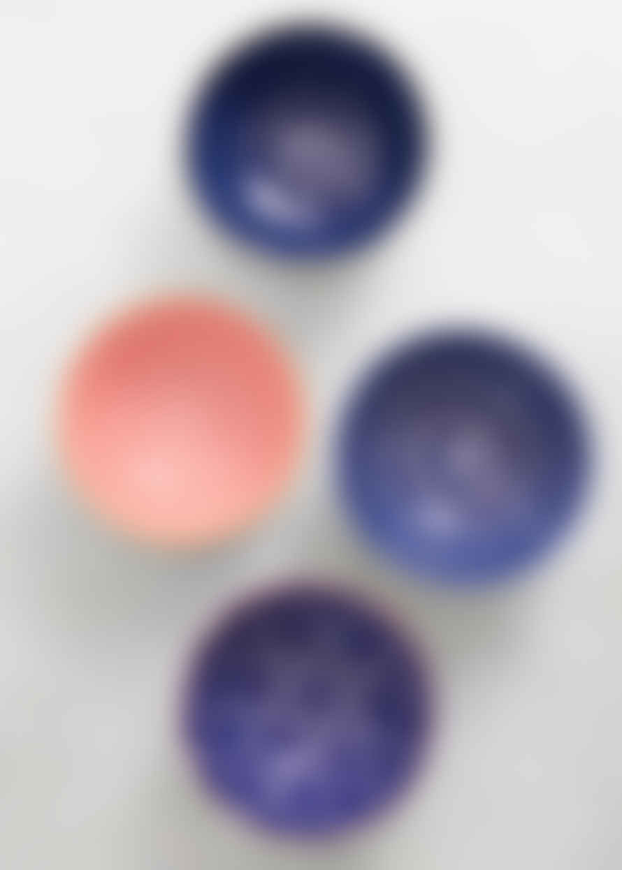 Kitchen Craft Set of Four Patterned Blue Bowls