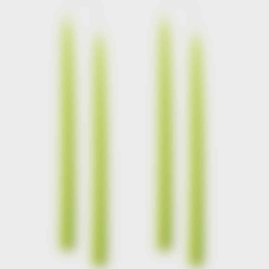 Kunstindustrien Pair Of Lime Hand Dipped Taper Candles / Long