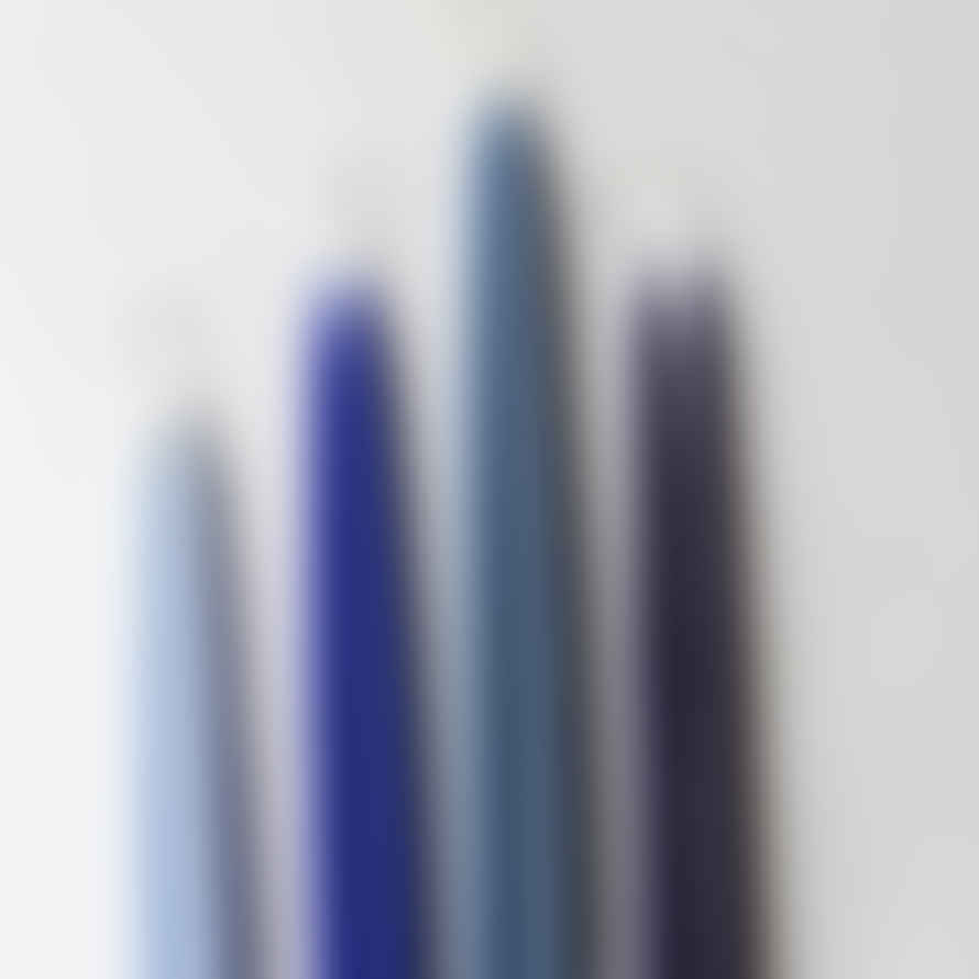 Kunstindustrien Pair Of Cobalt Blue Hand Dipped Taper Candle / Long