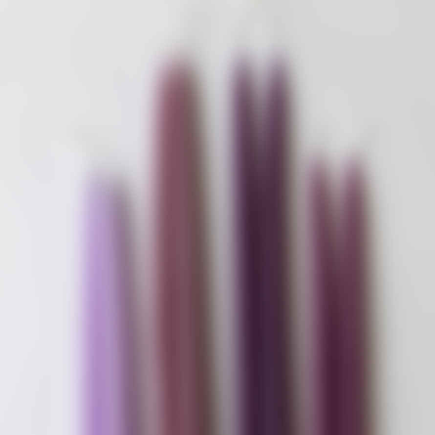 Kunstindustrien Pair Of Pastel Purple Hand Dipped Taper Candle / Long