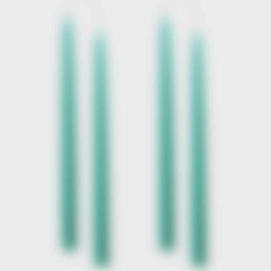Kunstindustrien Pair Of Turquoise Hand Dipped Taper Candle / Long