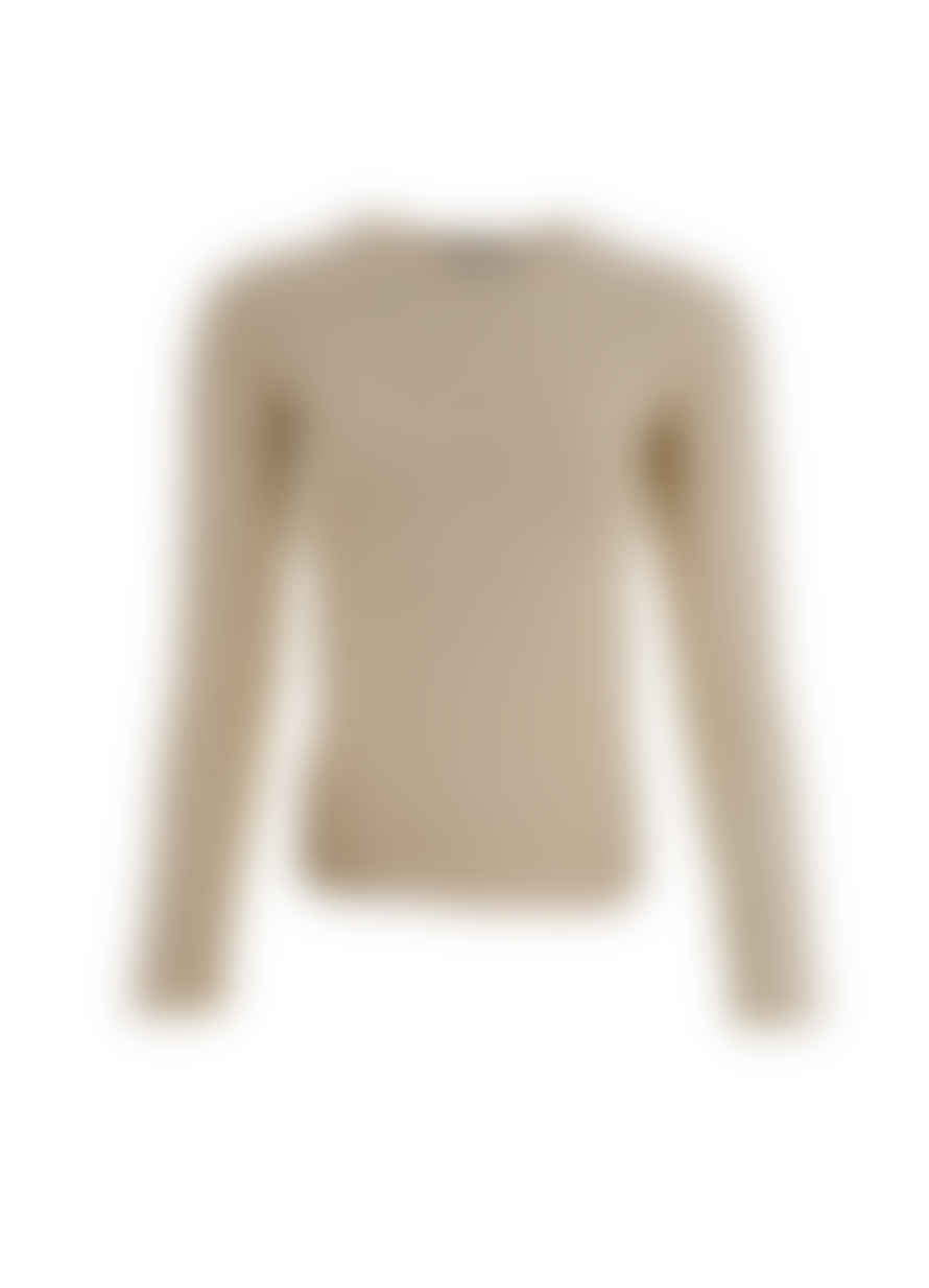 Black Colour Faye Long-sleeved Top - Light Gold