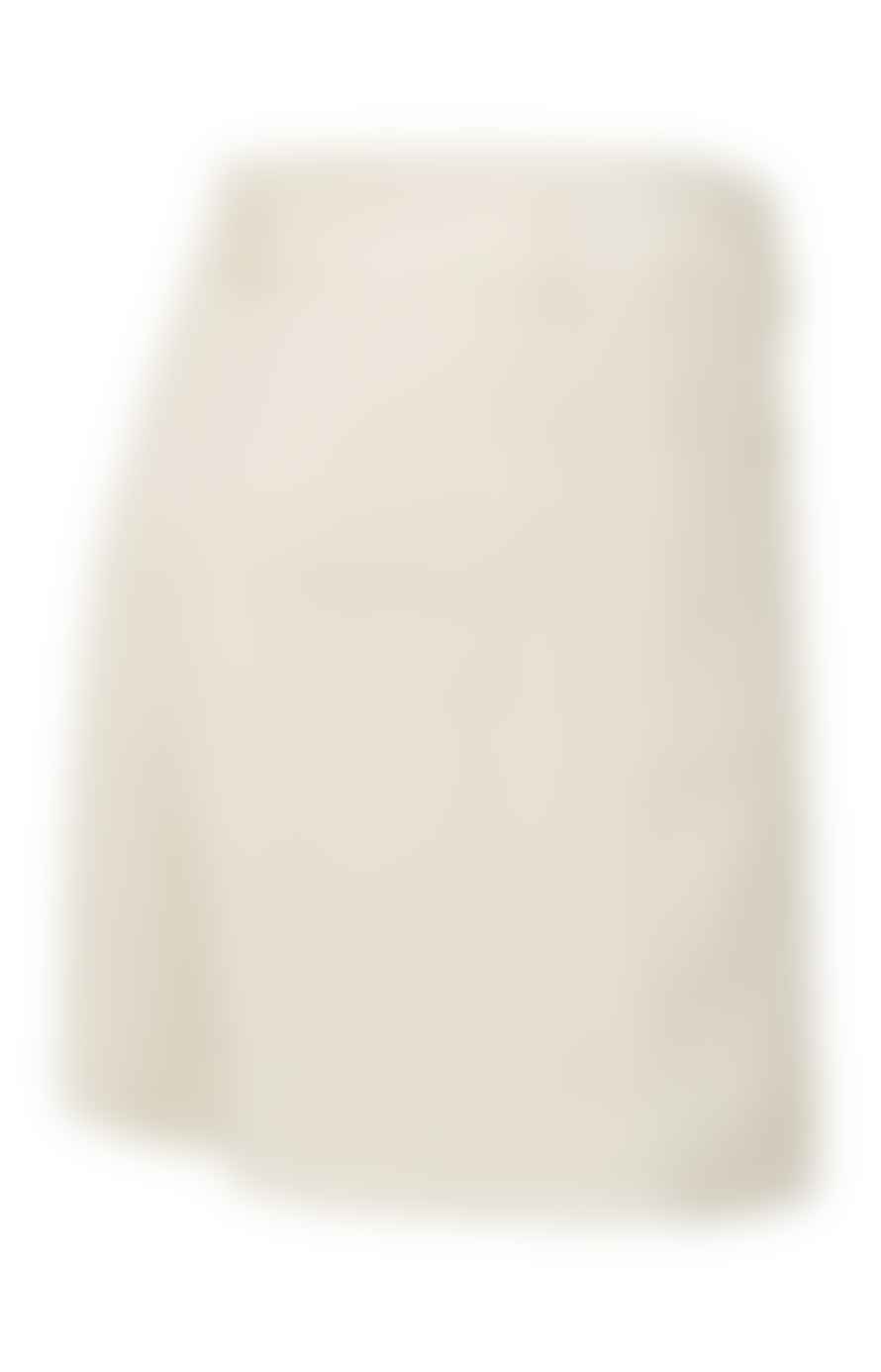 Yaya Woven High Waist Short In Structured Fabric | Off White Melange