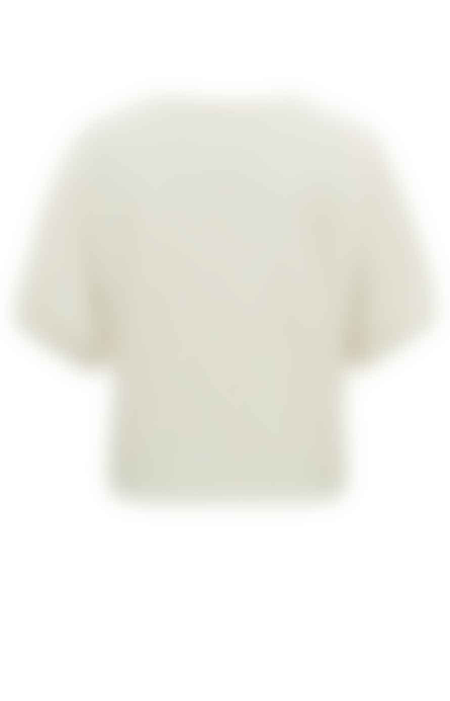 Yaya T Shirt With Round Neck And Puff Sleeves | Light Beige Melange