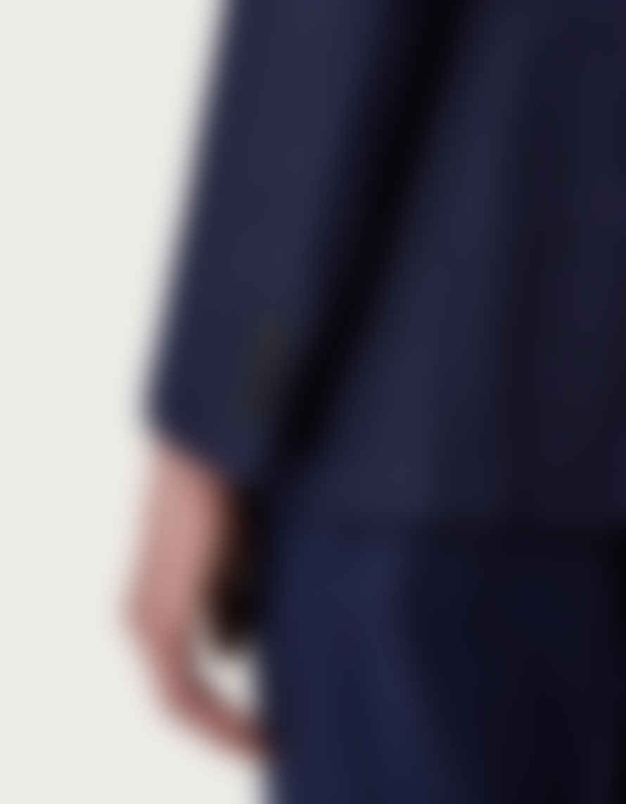 Canali - Dark Blue Crossweave Detail Wool Kei 2 Button Jacket 13275-cf00863-315