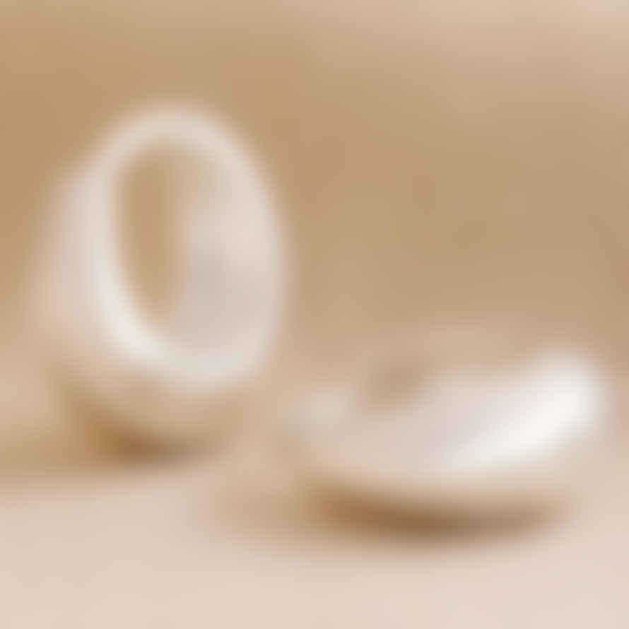 Lisa Angel Wide Domed Huggie Hoop Earrings In Silver