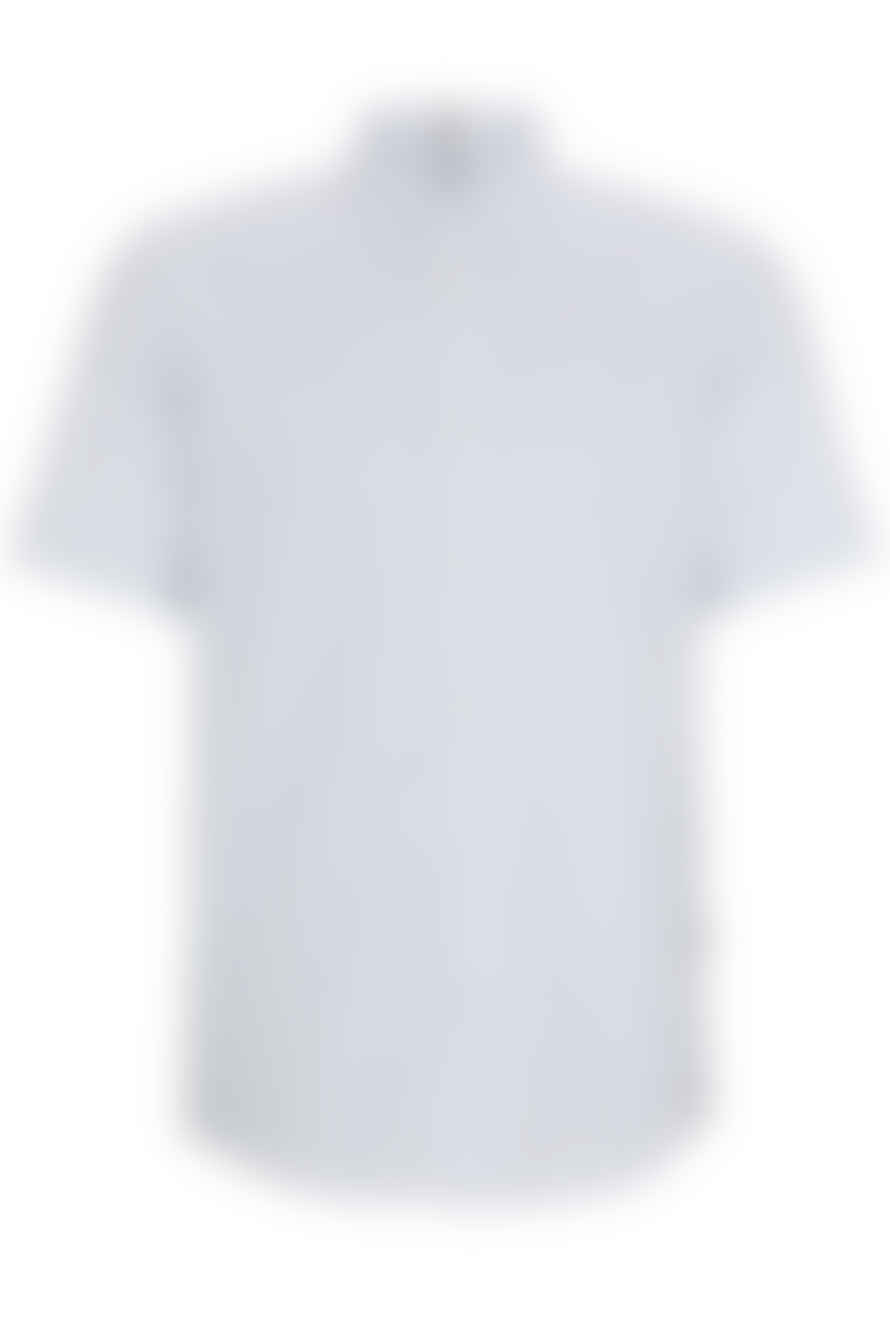 Hugo Boss Boss - S-roan-ken Slim Fit Short Sleeve Shirt In White With All Over Print 50513394 100