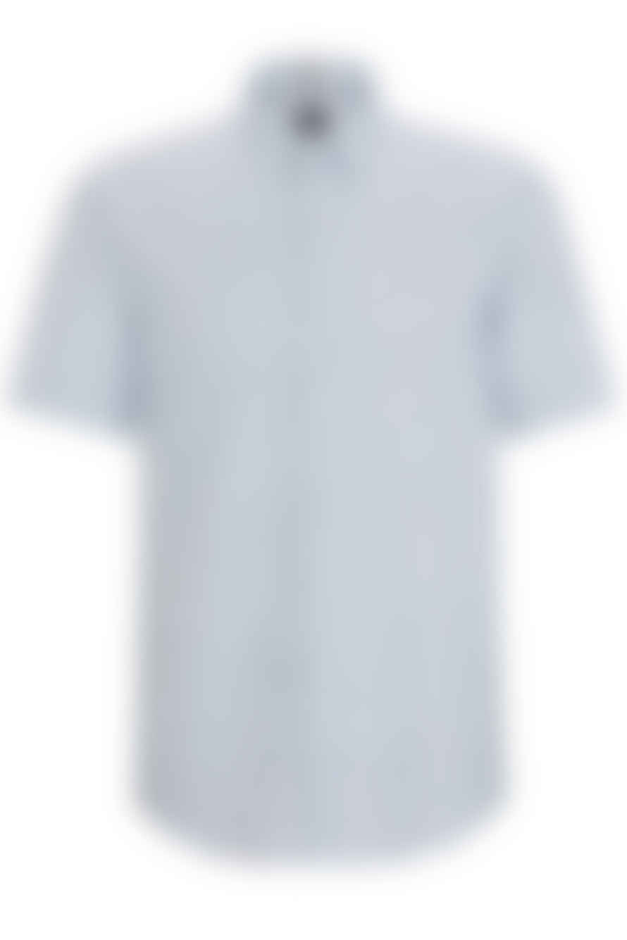 Hugo Boss Boss - S-roan-ken Slim Fit Short Sleeve Shirt In Light Pastel Blue 50513394 450