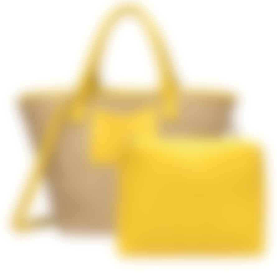 Every Other 12019 Large Straw Rattan Tote Bag In Yellow
