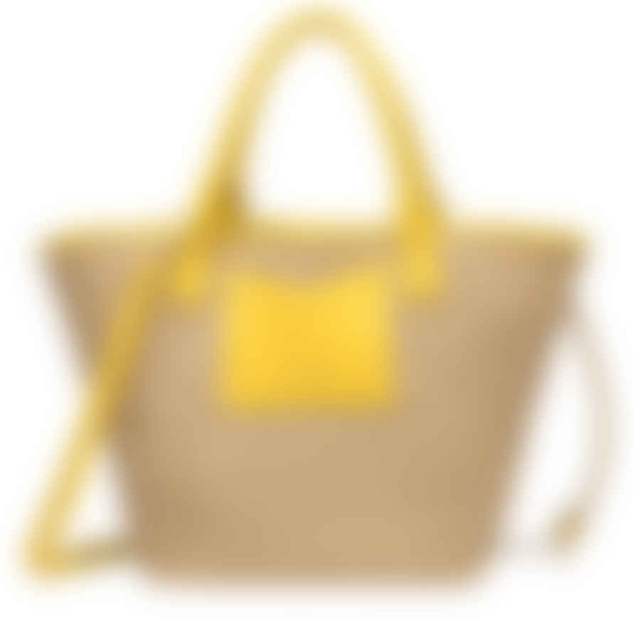 Every Other 12019 Large Straw Rattan Tote Bag In Yellow