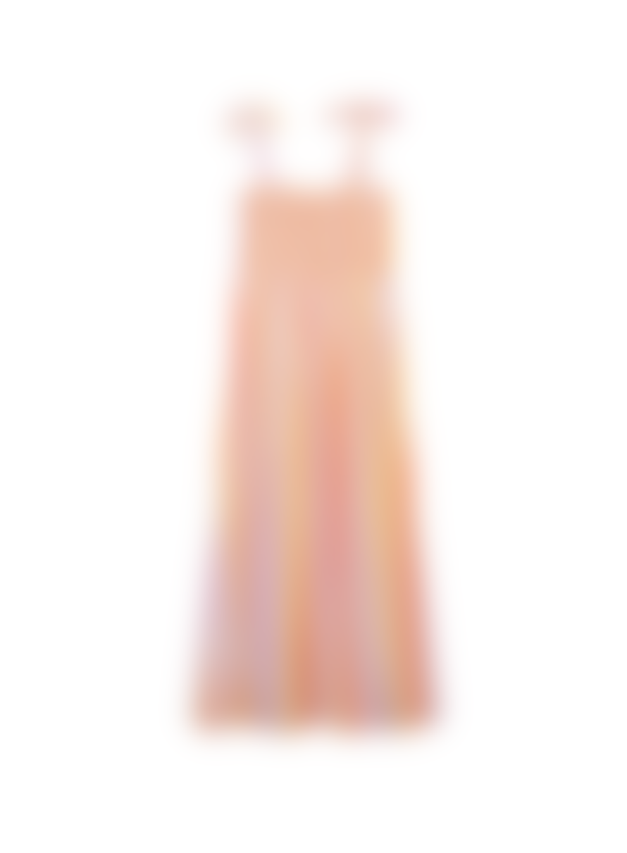 Compania Fantastica Striped Long Dress In Coral Stripes From