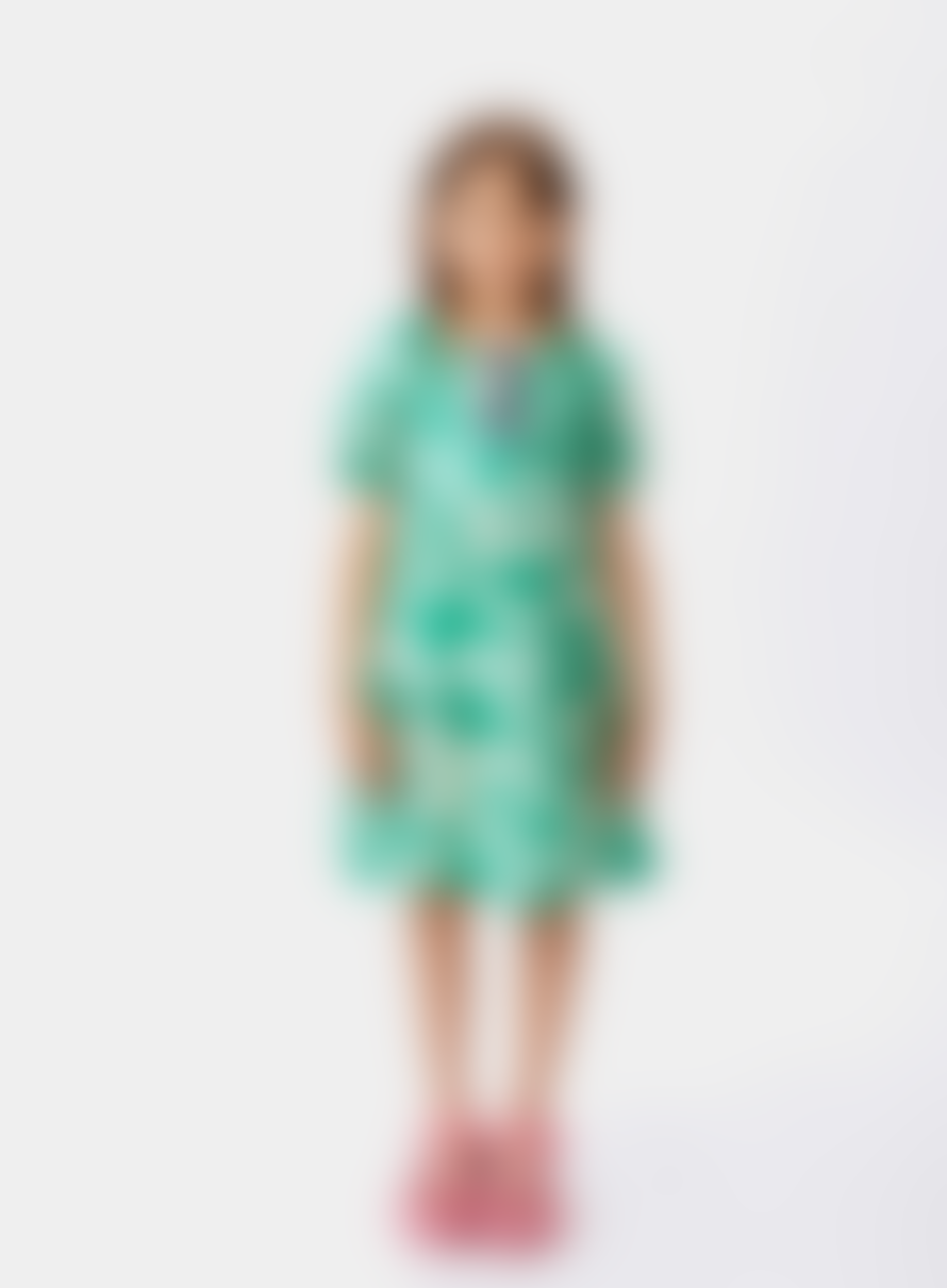 Compañia Fantastica Children Short Sleeve Dress In Green Flower Print From Compañia Fantastica Mini