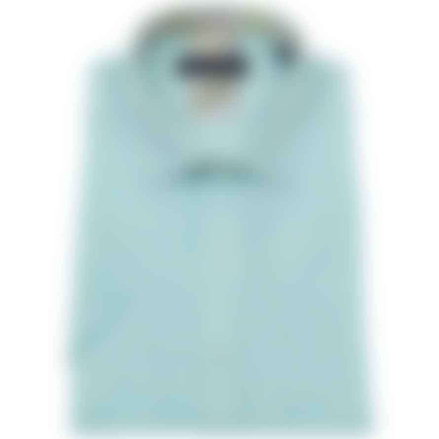 Guide London Linen Blend Short Sleeve Shirt - Turquoise