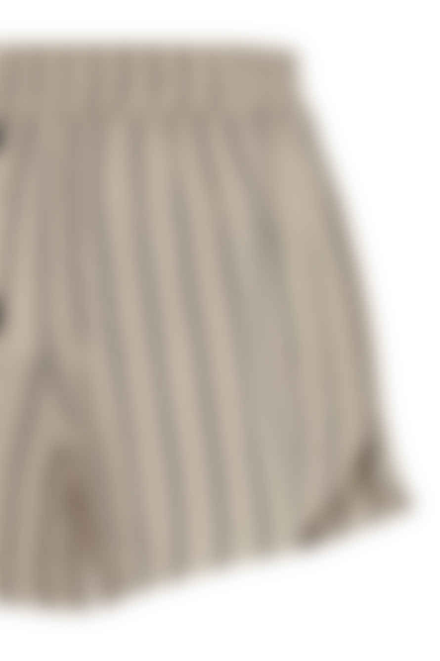 ICHI Foxa Striped Beach Shorts-doeskin/black Stripes-20120964