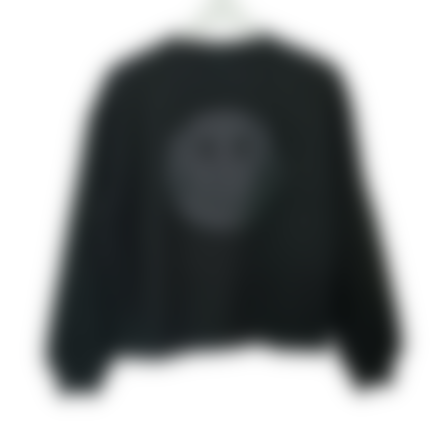 The Social Club London Boxy Black On Black Happy Face 100% Organic Sweatshirt