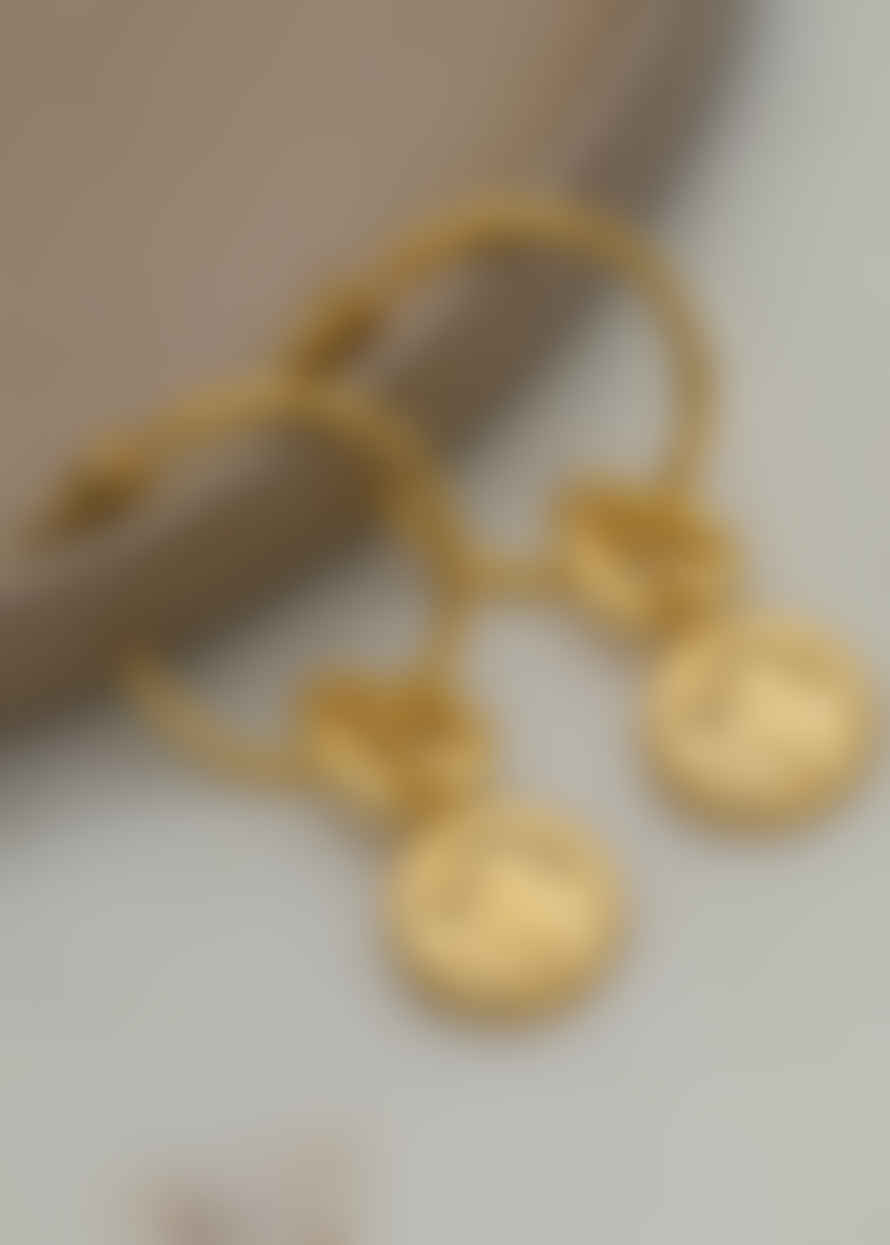 Orelia Molten Coin Hoop Drop Earrings