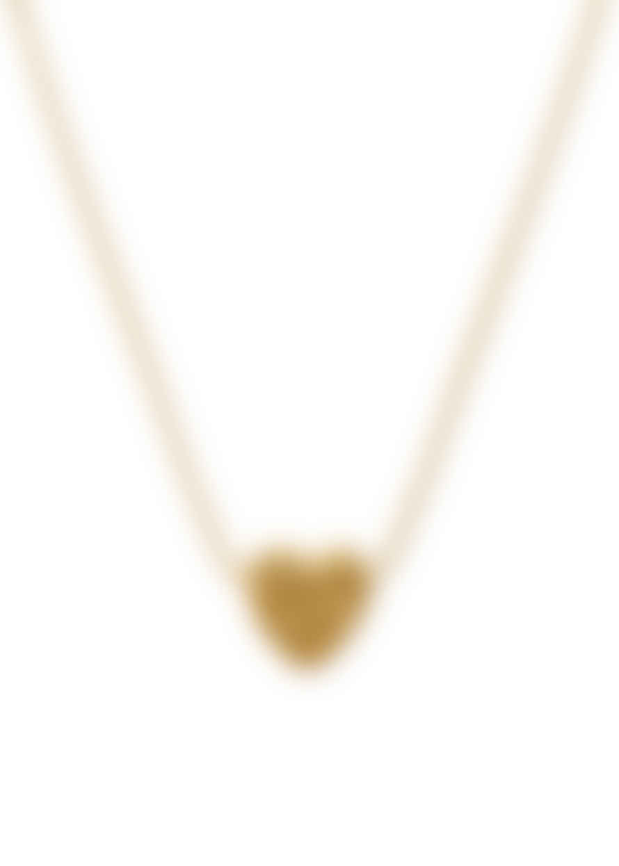 Orelia Molten Thread Through Heart Collar Necklace - Gold