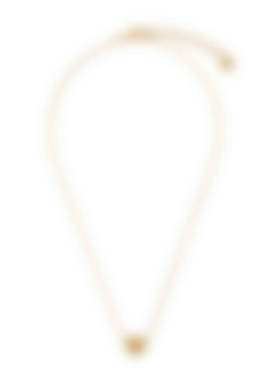 Orelia Molten Thread Through Heart Collar Necklace - Gold