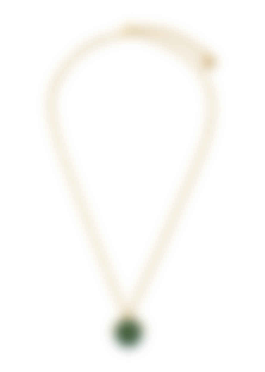 Orelia Malachite Hamsa Hand Spinner Necklace