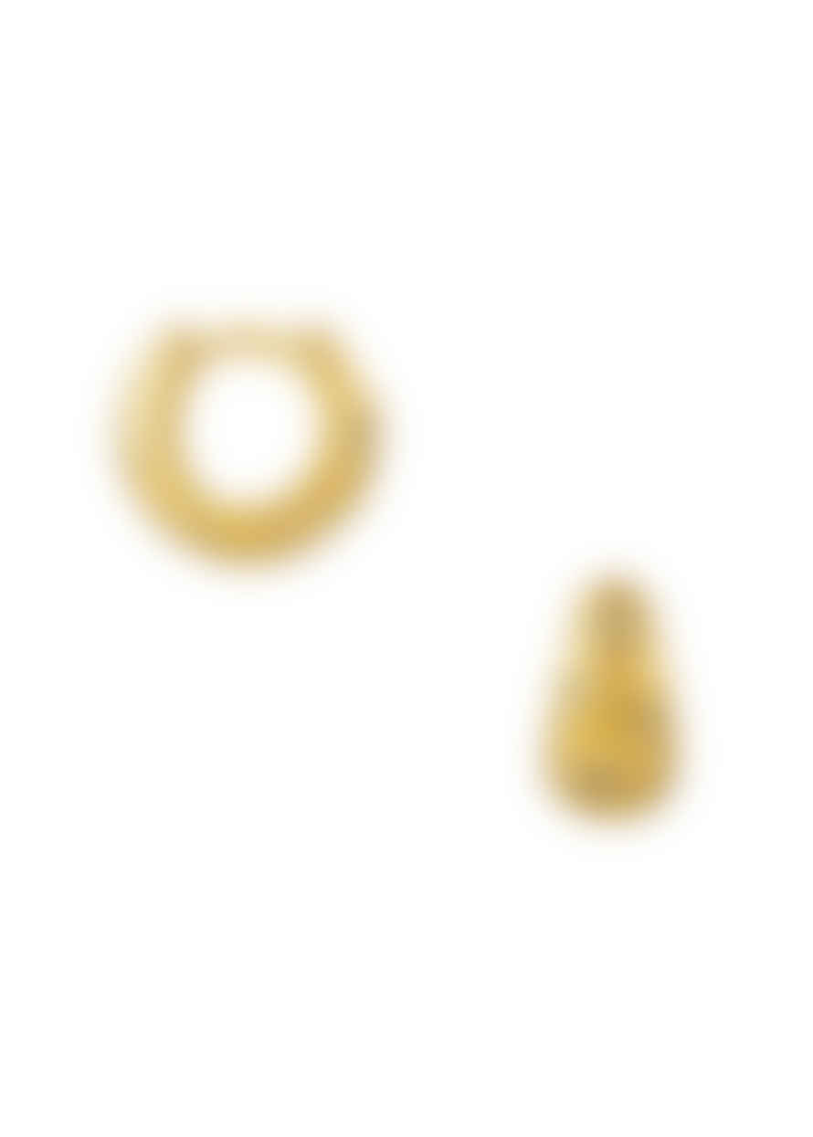 Orelia Tapered Crystal Starburst Huggie Hoop Earrings - Gold