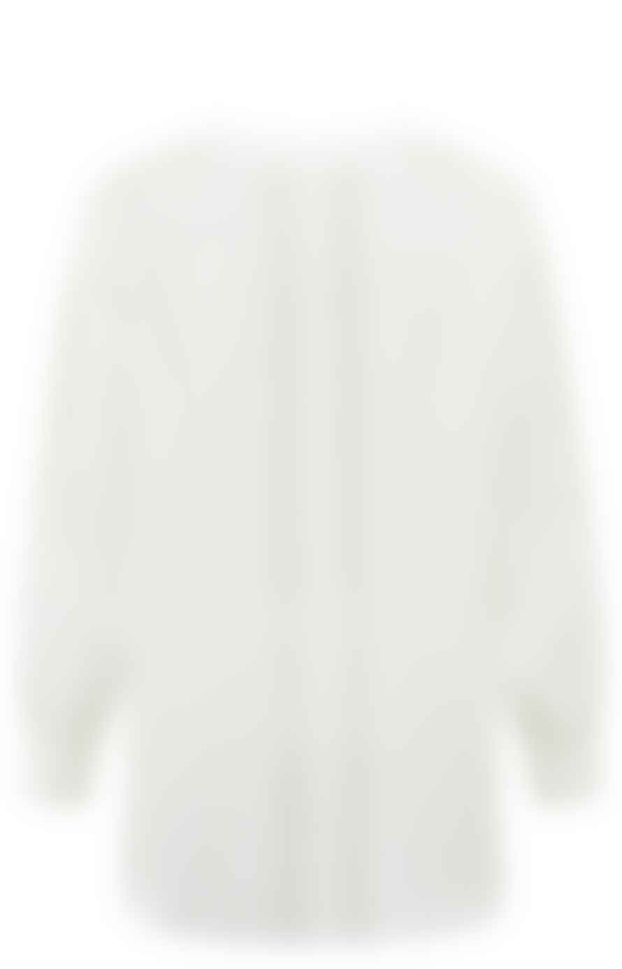 Yaya V-neck Blouse With Open Work Tapes | Off White