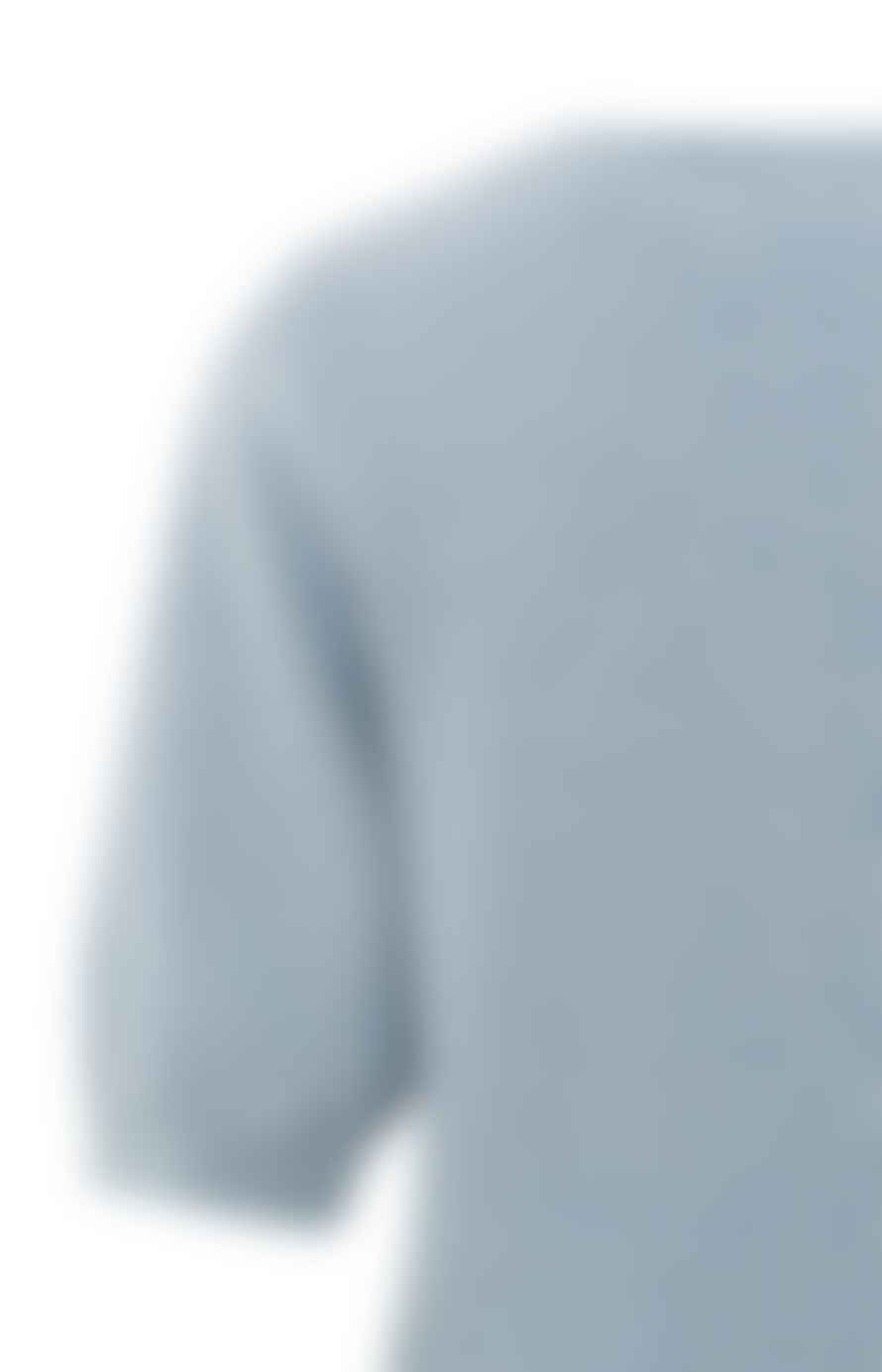 Yaya Soft Sweater With V Neck And Half Long Sleeves | Xenon Blue Melange