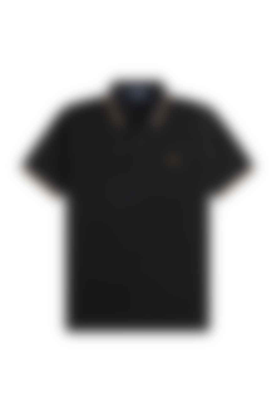 Fred Perry Reissues Original Twin Tipped Polo Black / Oatmeal / Dark Caramel
