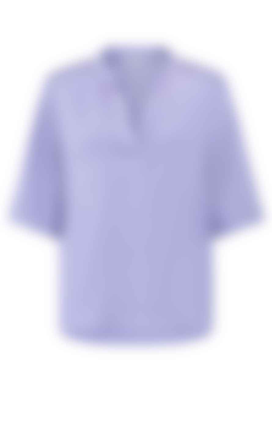 Yaya Satin Top With V Neck & Half Long Sleeves | Lavender Purple