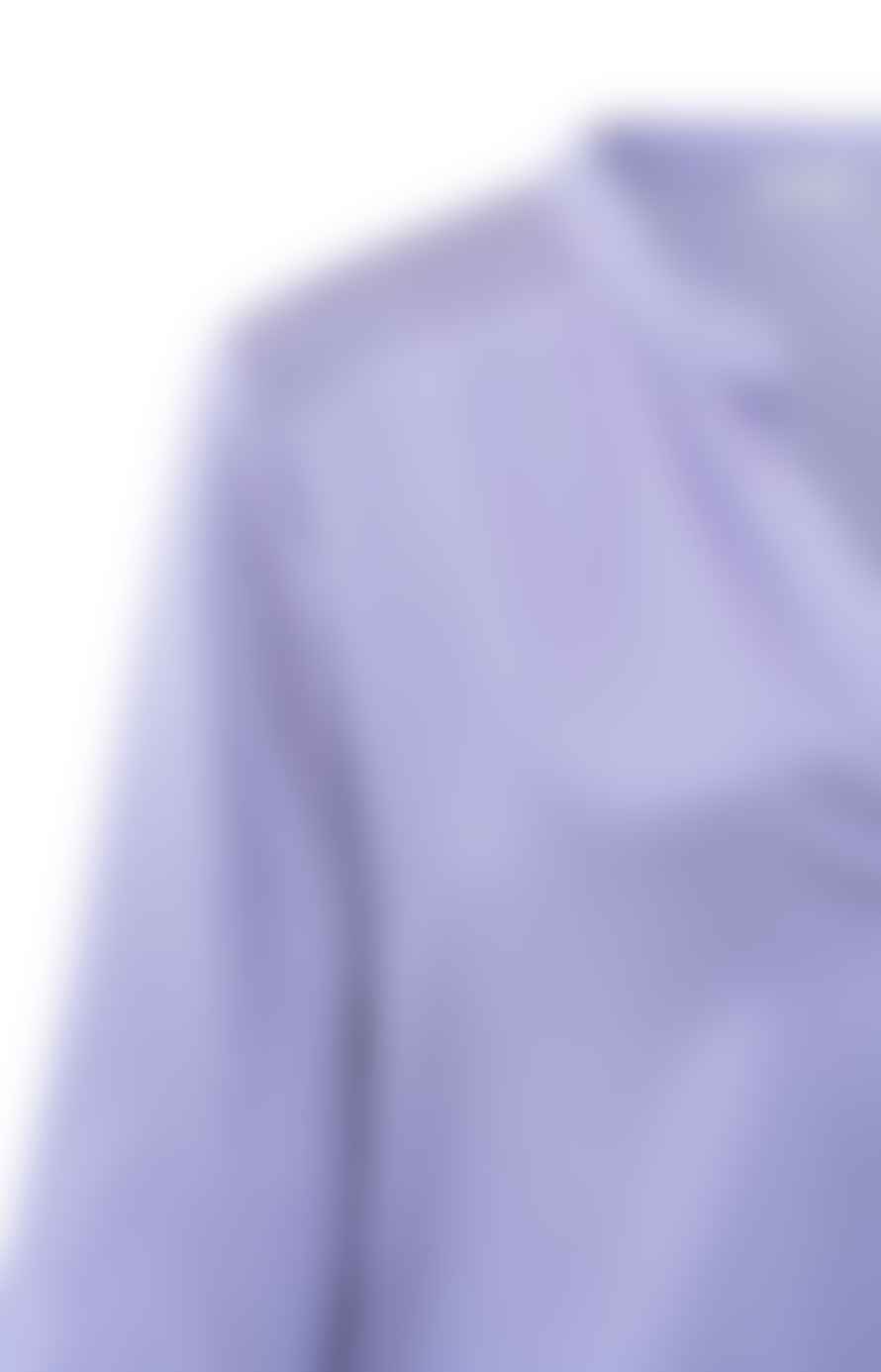 Yaya Satin Top With V Neck & Half Long Sleeves | Lavender Purple