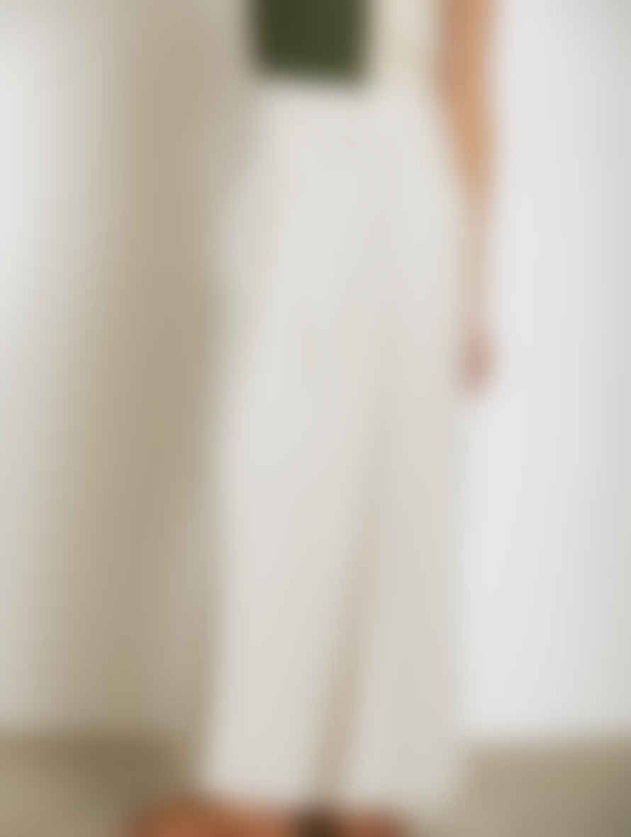 Skatie Brand Linen Palazzo Trousers In Flax