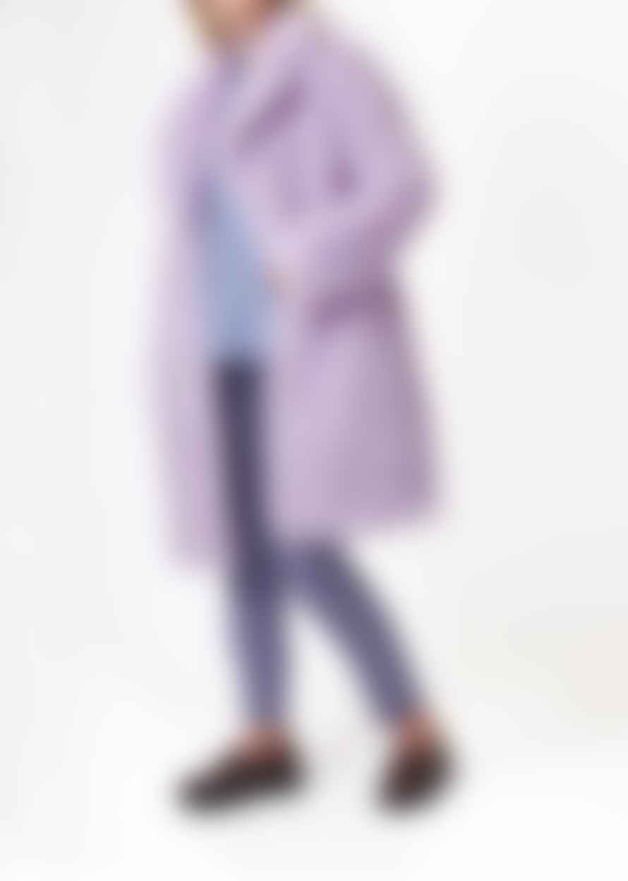 STAND STUDIO Womens Camille Curly Cocoon Coat In Lilac
