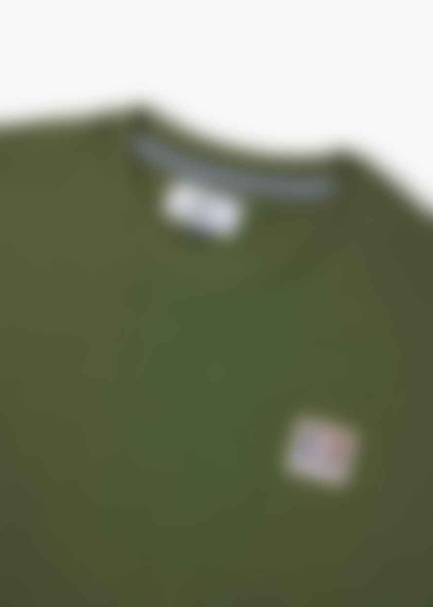 Aquascutum  Mens Active Club Check Patch T-Shirt In Army Green