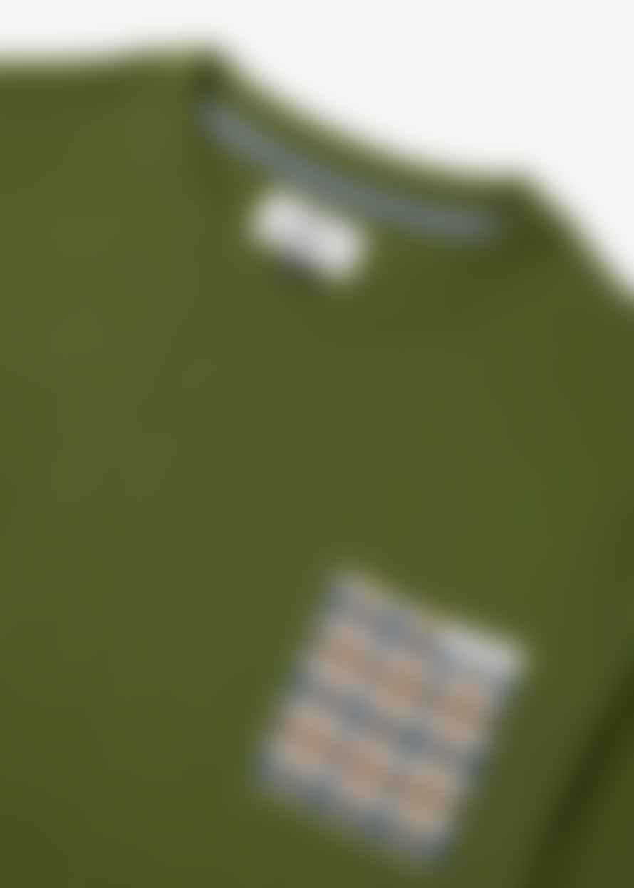 Aquascutum  Mens Active Club Check Pocket T-Shirt In Green