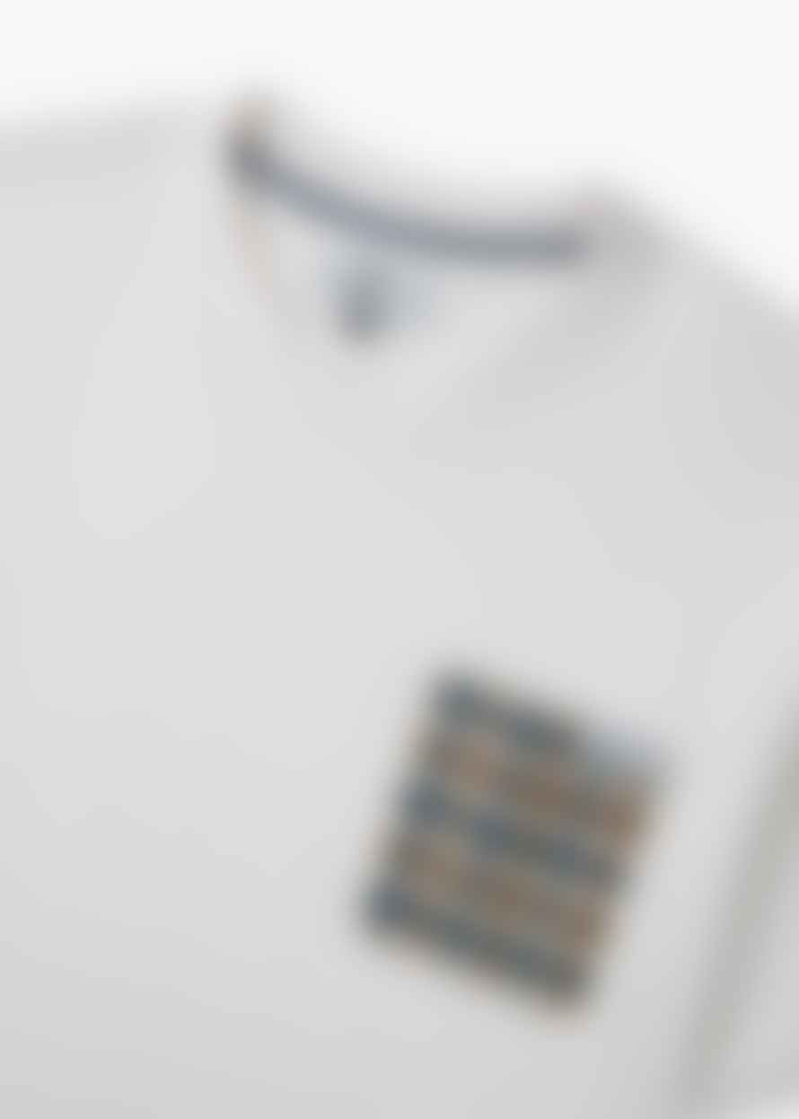 Aquascutum  Mens Active Club Check Pocket T-Shirt In Optical White
