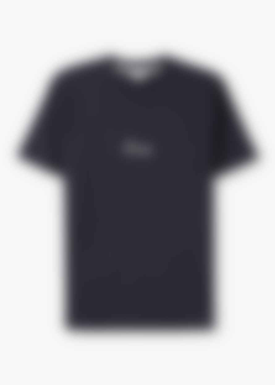Norse Projects Mens Johannes Organic Chain Stitch Logo T-Shirt In Navy