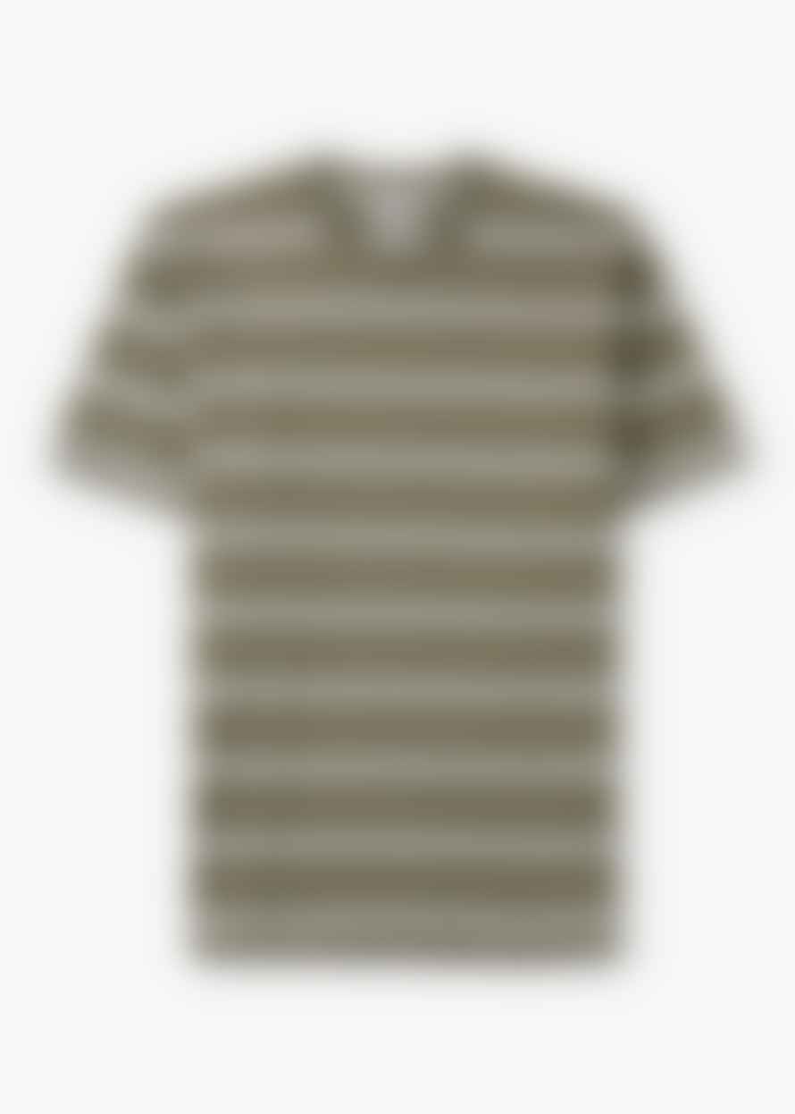 Norse Projects Mens Johannes Organic Stripe T-Shirt In Clay