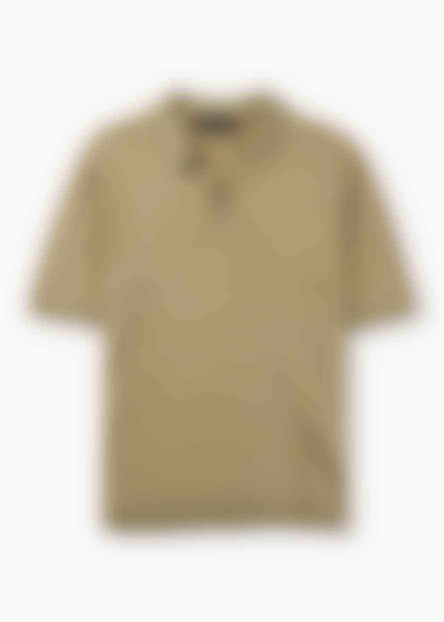 Replay Sartoriale Knitted Polo Shirt In Sand