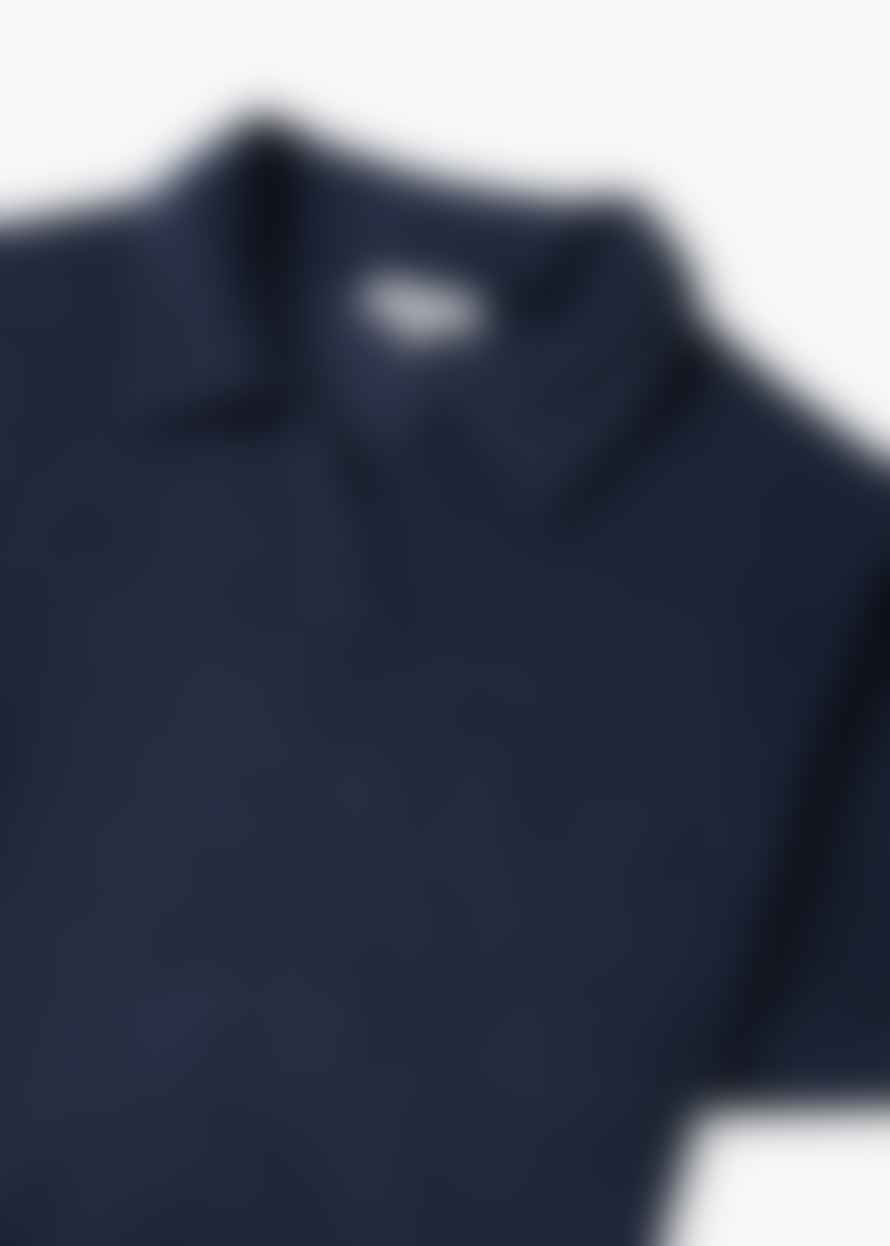 RESORT CO Mens Terry Polo Shirt In Navy