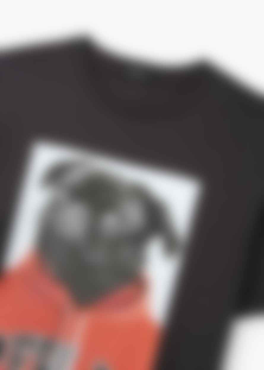 Replay Mens Classic Pug Print T-Shirt In Nearly Black