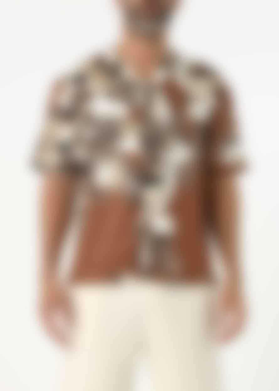 Che Mens Hopper Floral Shirt In Chocolate Brown