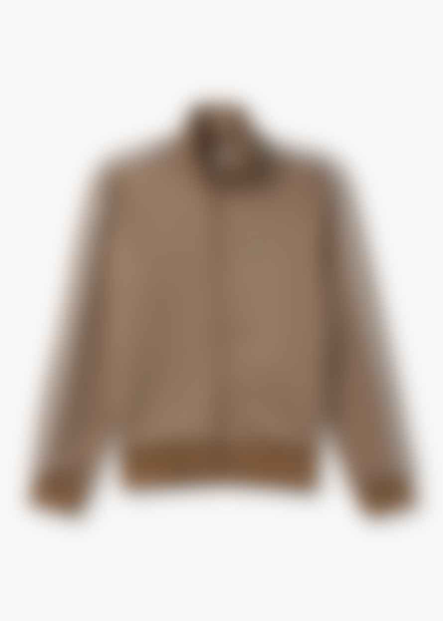 Lacoste Mens Monogram Zipped Sweatshirt In Brown
