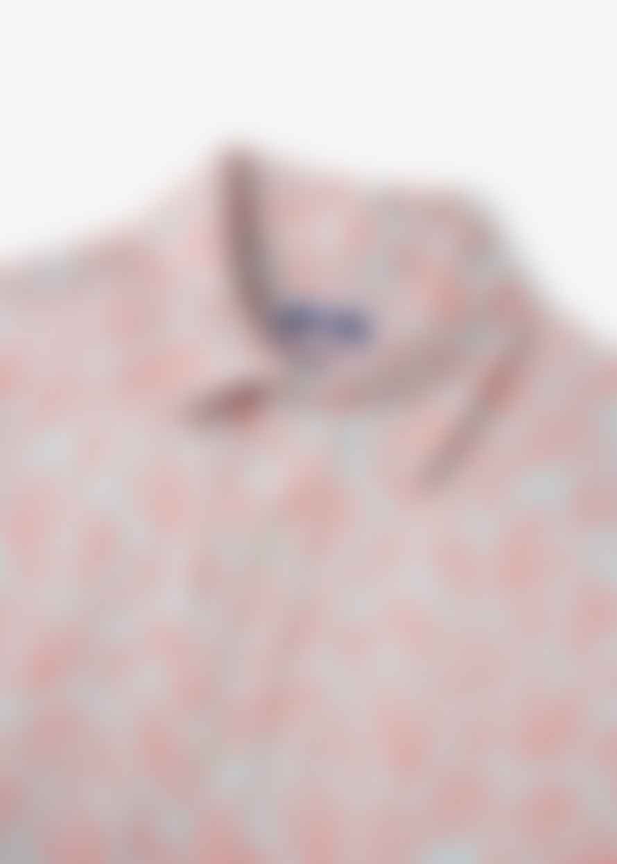 LOVE BRAND Mens Abaco Printed Shirt In Crazy Coral