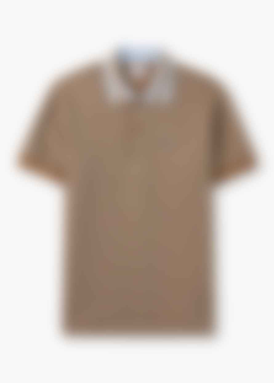 Lacoste Mens Monogram Polo Shirt In Brown