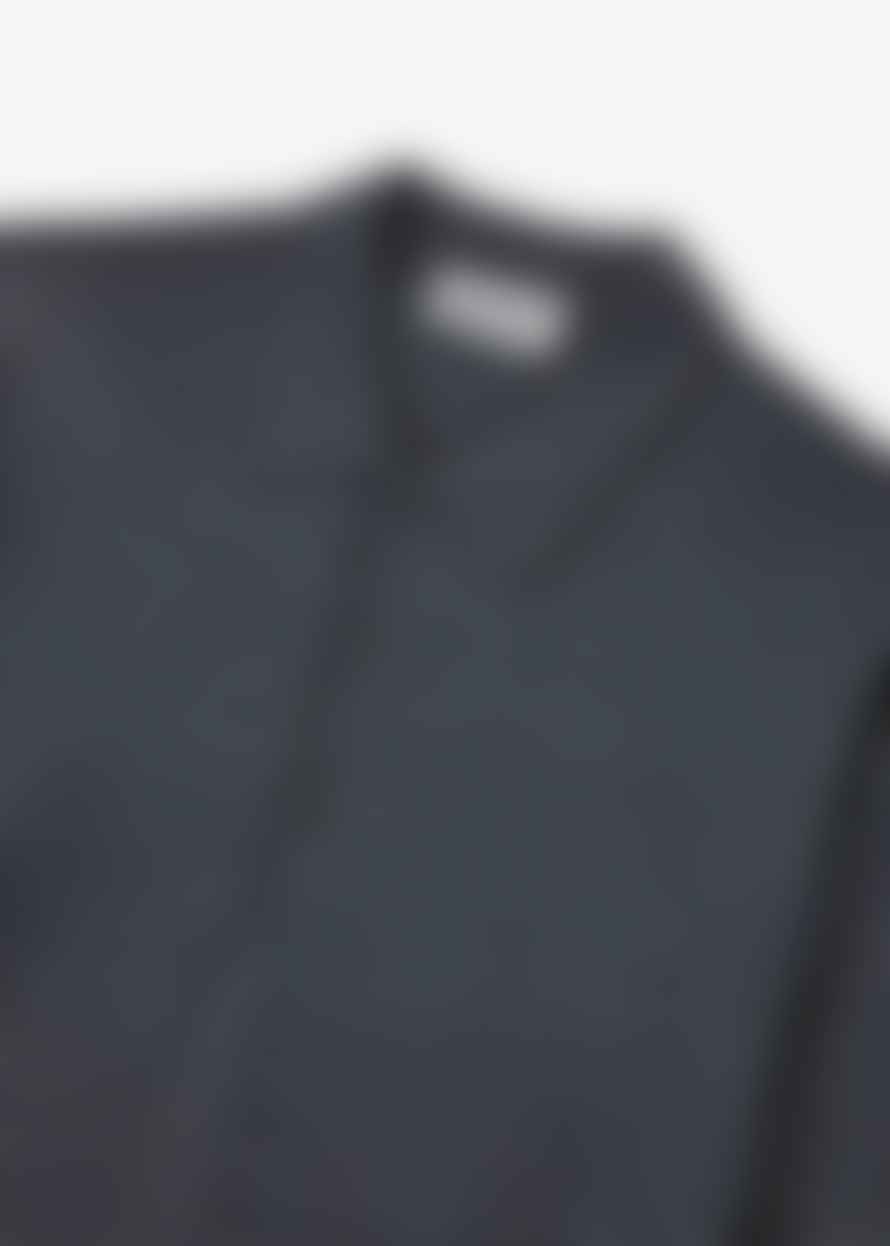 John Smedley Mens Knitted Belper Long Sleeve Polo Shirt In Charcoal