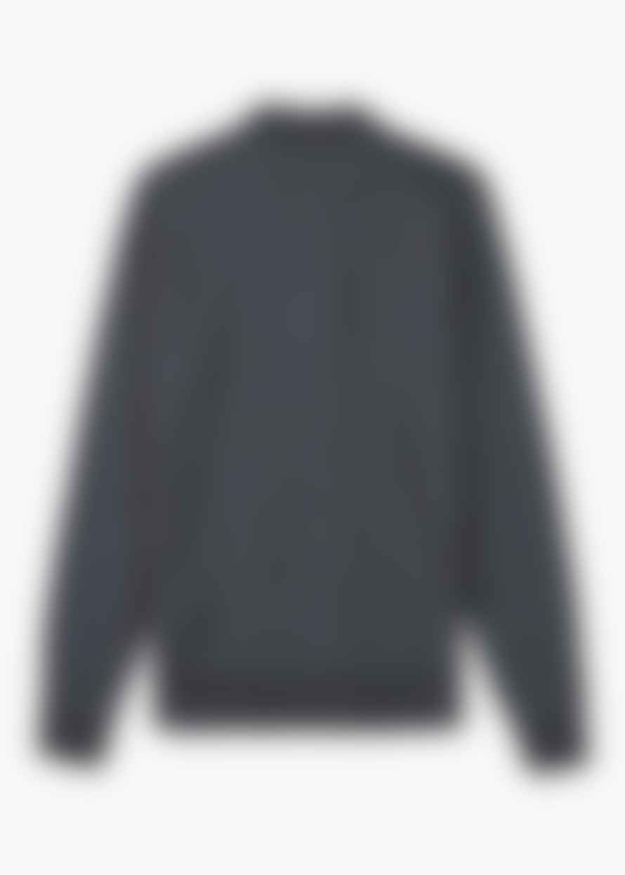John Smedley Mens Knitted Belper Long Sleeve Polo Shirt In Charcoal