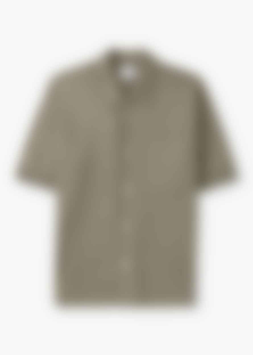 Norse Projects Mens Rollo Cotton Linen Short Sleeve Shirt In Clay