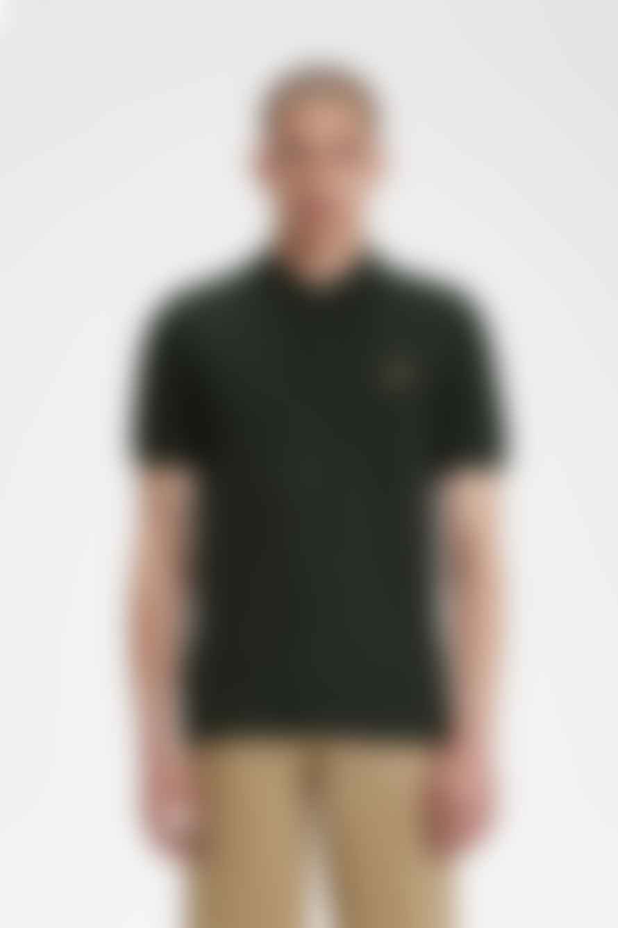 Fred Perry Slim Fit Plain Polo Night Green / Light Rust