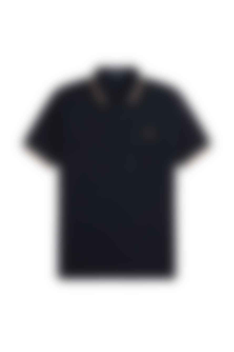 Fred Perry Slim Fit Twin Tipped Polo Navy / Snow White / Shaded Stone
