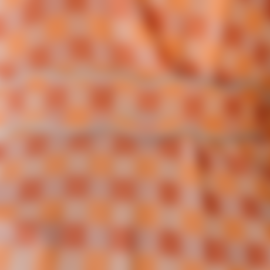 The Tartan Blanket Co. Cotton Robe In Apricot Checkerboard