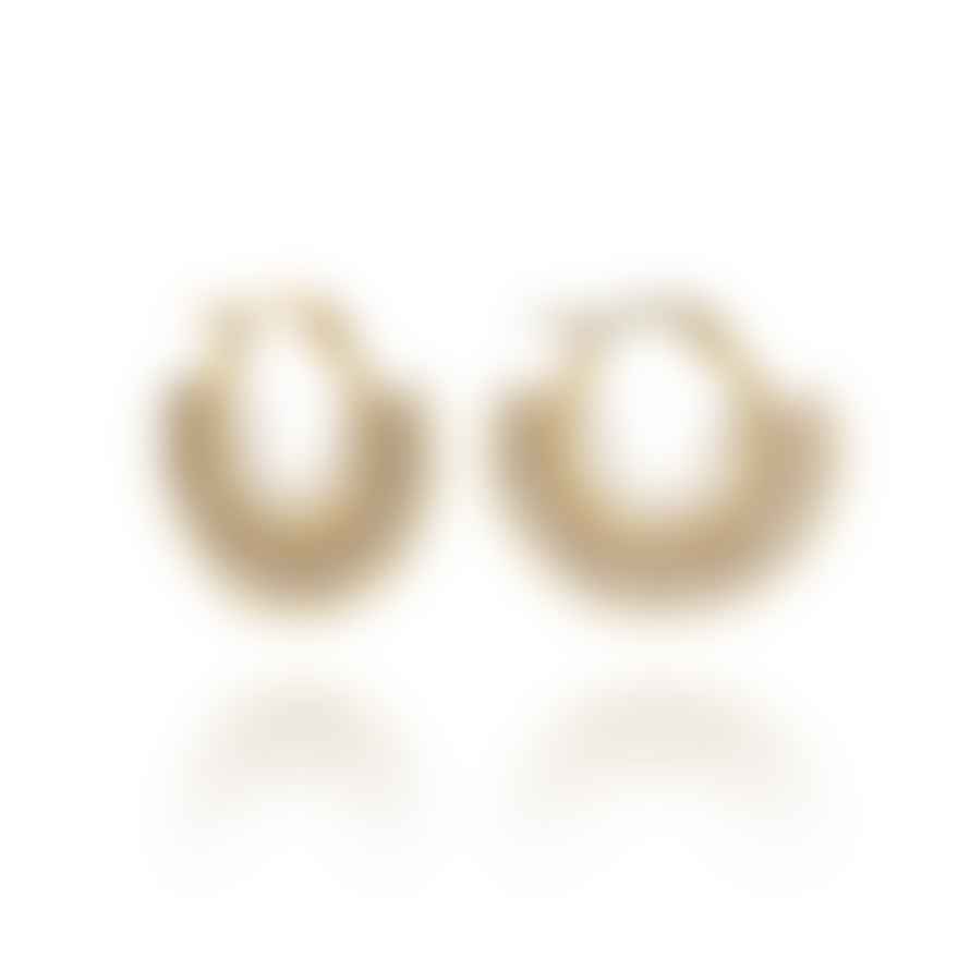 Azuni Achi Crystal Hoop Bead Earrings In Cream